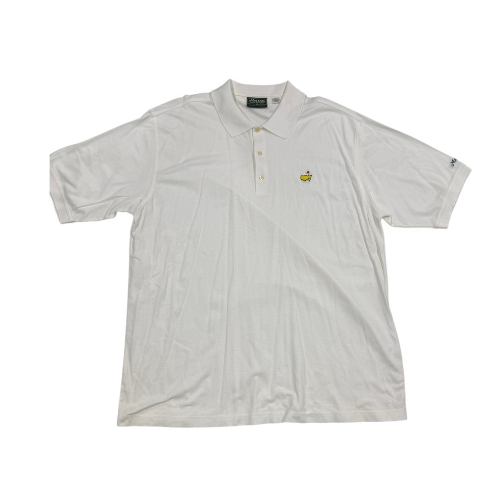 Masters‎ Collection White Golf Polo Shirt XXL 60s Two-Ply Mercerized Cotton Logo